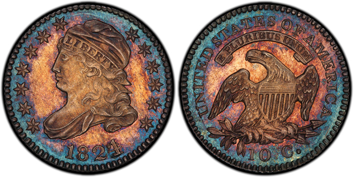 1824/2 Capped Bust Dime. JR-1. MS-66 (PCGS).
